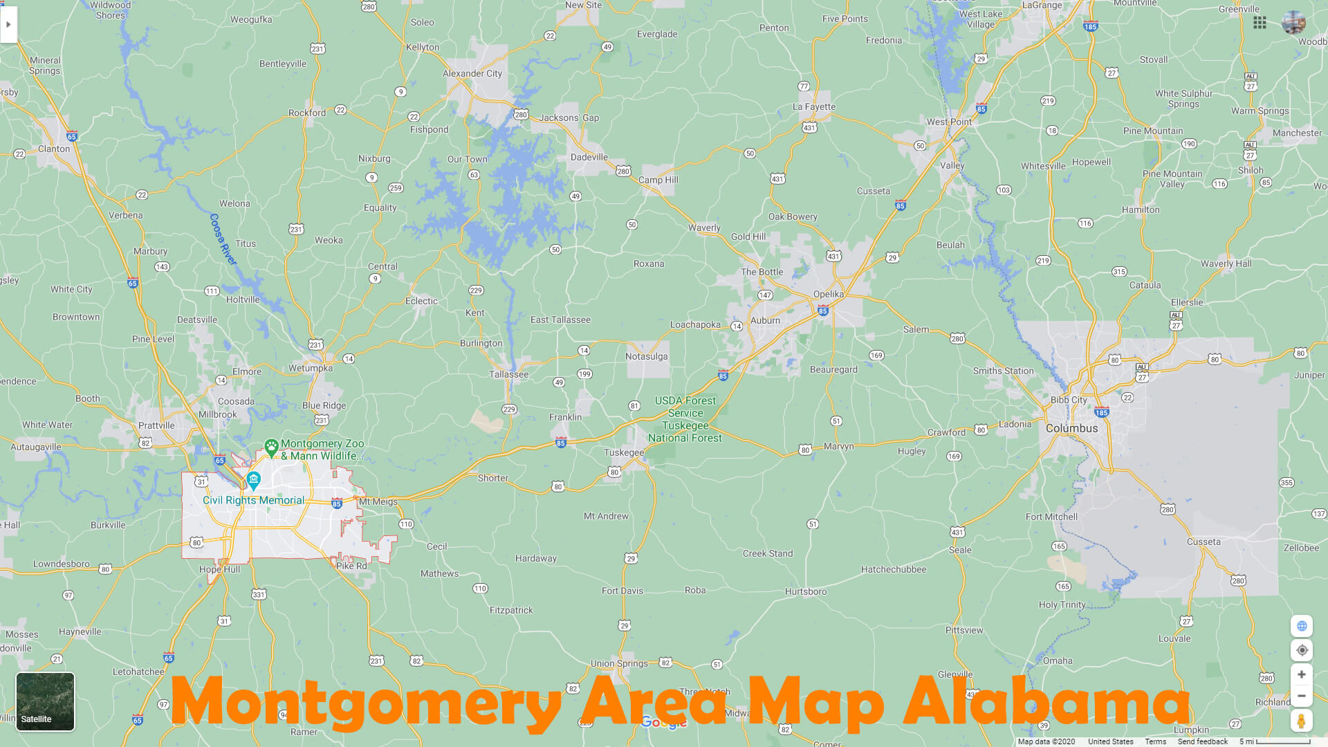 Montgomery Zone Carte Alabama